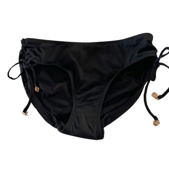 Anne Cole Alex Solid Side Tie Adjustable Bikini Swim Bottom, Black - Picture 8 of 14